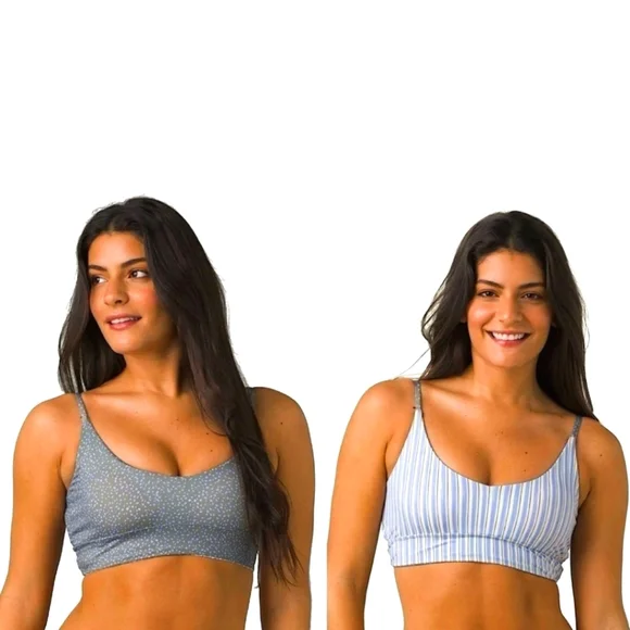 NWT Prana Willow Falls Reversible Bikini Top Army Spots Swim UPF 50+ - Picture 1 of 8